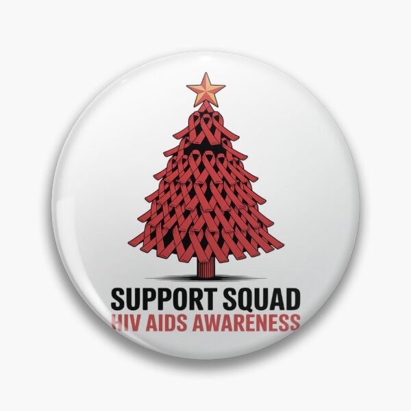 Item preview, Support Squad HIV AIDS Awareness Tree Ribbon Red For Christm designed and sold by VladoZork.