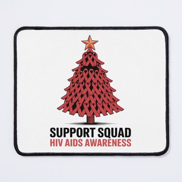 Item preview, Support Squad HIV AIDS Awareness Tree Ribbon Red For Christm designed and sold by VladoZork.