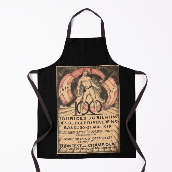 Item preview, Vintage Gymnastics Poster | 1919 Basel Bürgerturnverein Centennial | European Graphic Design | Strong Male Figure Art designed and sold by artofuniverse.