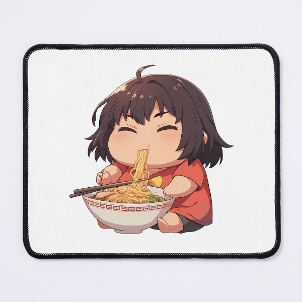 Item preview, Suruga Kanbaru Kawaii Chibi Anime Girl Slurping Ramen from Bakemonogatari designed and sold by Raslbazola.