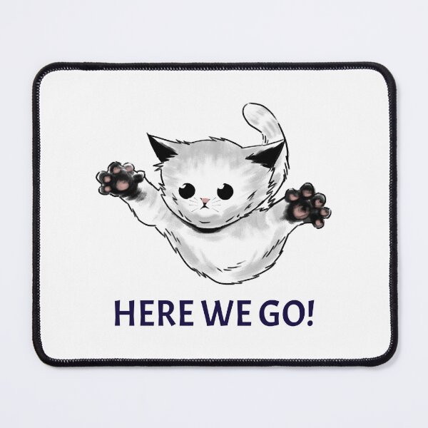 Item preview, Here We Go! – Cute Jumping Cat T-Shirt | Funny Kitten Illustration for Cat Lovers designed and sold by GaudaPrime31.