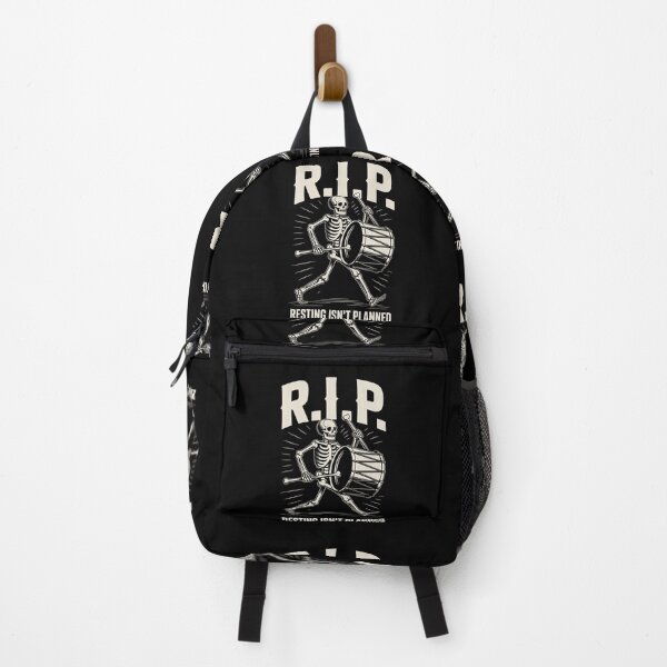 Item preview, "R.I.P. – Resting Isn't Planned" Marching Skeleton Drum Art designed and sold by TipTop GFX.