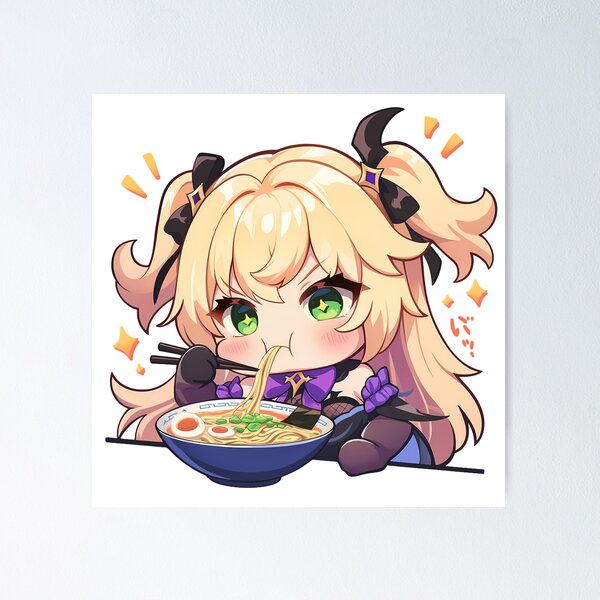 Item preview, Game Fischl Kawaii Ramen Moment Genshin Impact Chibi Anime Girl Style designed and sold by Raslbazola.