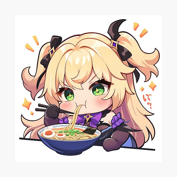 Item preview, Game Fischl Kawaii Ramen Moment Genshin Impact Chibi Anime Girl Style designed and sold by Raslbazola.