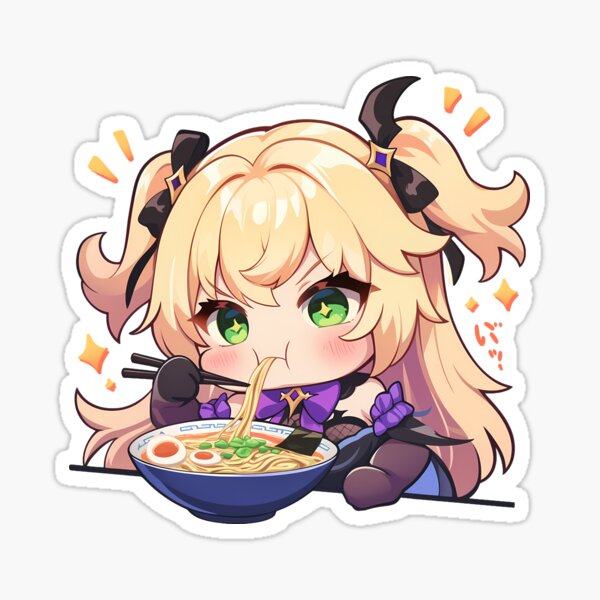 Item preview, Game Fischl Kawaii Ramen Moment Genshin Impact Chibi Anime Girl Style designed and sold by Raslbazola.