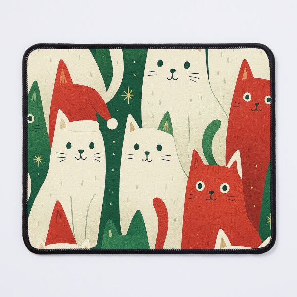 Item preview, Cute Christmas Cats Illustration – Festive Holiday Cat Pattern designed and sold by elgreko.