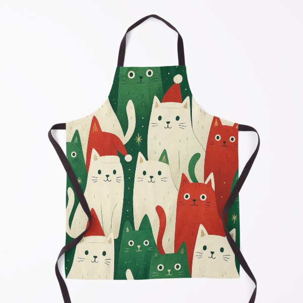 Item preview, Cute Christmas Cats Illustration – Festive Holiday Cat Pattern designed and sold by elgreko.