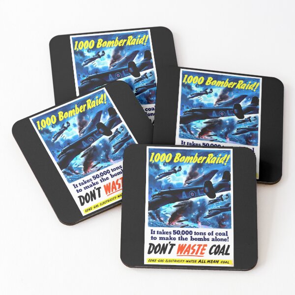 Item preview, Vintage WWII Propaganda Poster | 1000 Bomber Raid Art | RAF Bombers in Action | Resource Conservation & War Effort designed and sold by artofuniverse.
