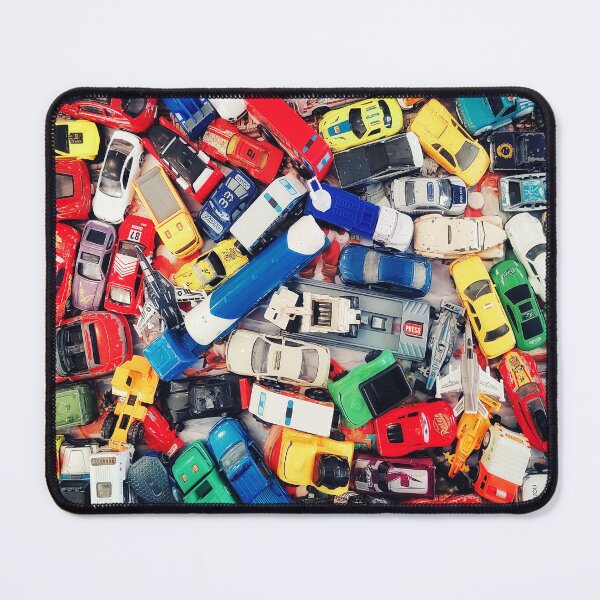 Item preview, Colorful Pile of Toy Cars - Nostalgic Macro Photo Pattern designed and sold by SergioMiklos.