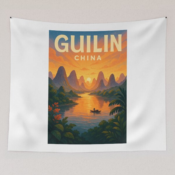 Item preview, Sunset on the Li River, Guilin, China designed and sold by Aryabek.