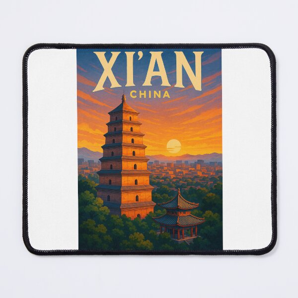 Item preview, Giant Wild Goose Pagoda in Xi’an, China at Dusk designed and sold by Aryabek.