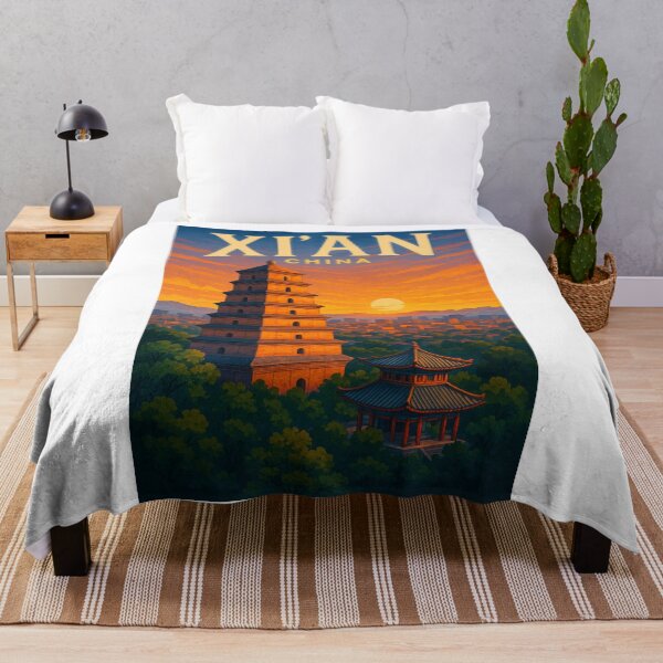 Item preview, Giant Wild Goose Pagoda in Xi’an, China at Dusk designed and sold by Aryabek.