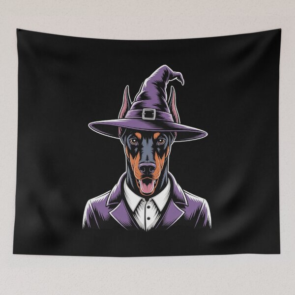 Item preview, Doberman Witch Dog Halloween designed and sold by petrichorsworld.