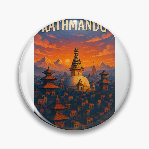 Item preview, Kathmandu Valley with Stupas and Himalayas, Nepal designed and sold by Aryabek.