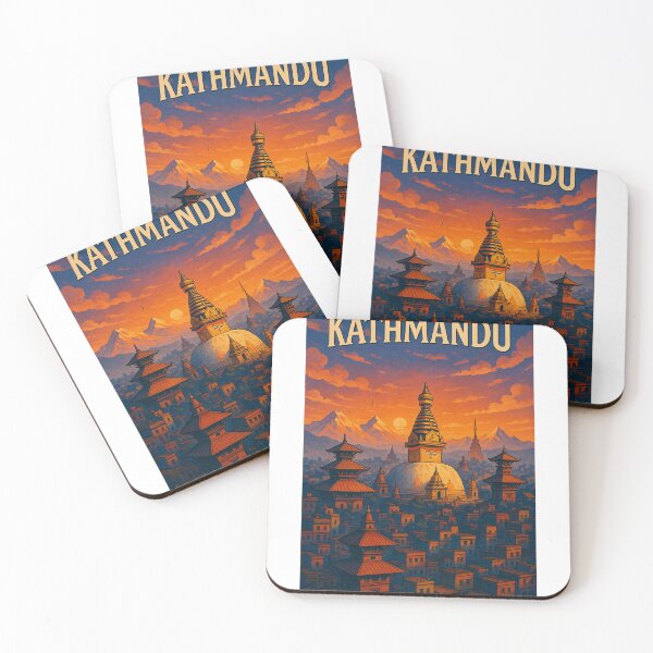 Item preview, Kathmandu Valley with Stupas and Himalayas, Nepal designed and sold by Aryabek.