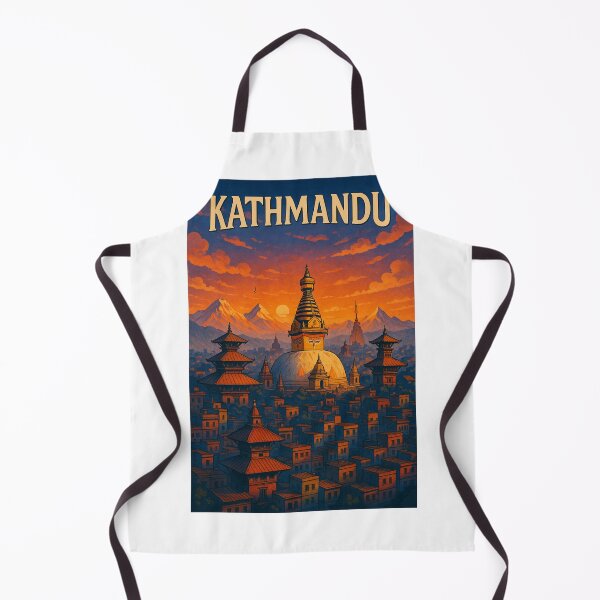 Item preview, Kathmandu Valley with Stupas and Himalayas, Nepal designed and sold by Aryabek.