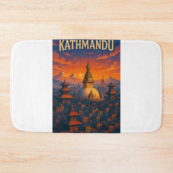 Item preview, Kathmandu Valley with Stupas and Himalayas, Nepal designed and sold by Aryabek.
