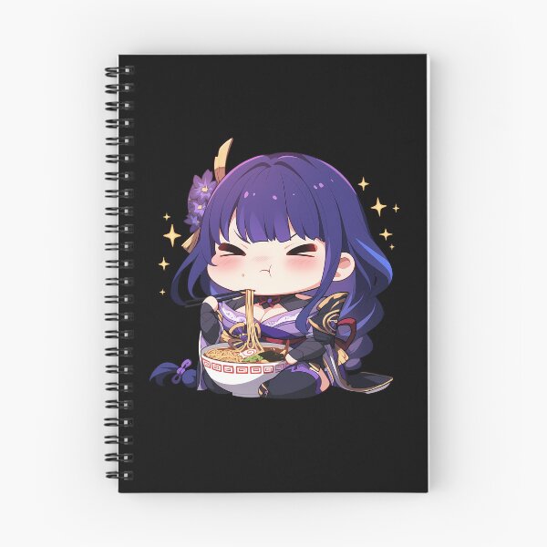 Item preview, Chibi Raiden Shogun Eating Ramen Genshin Impact Anime designed and sold by Raslbazola.