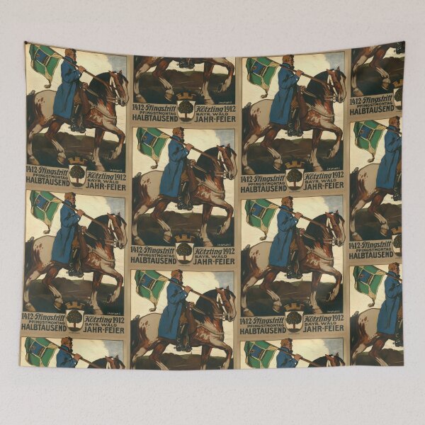 Item preview, Art Nouveau Poster | 500th Anniversary Pfingstritt 1912 | Bavarian Horseback Pilgrimage | Kötzting Traditional Event designed and sold by artofuniverse.