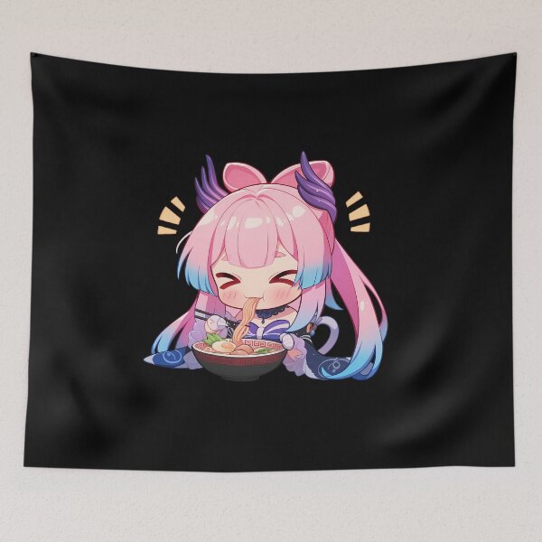 Item preview, Kawaii Sangonomiya Kokomi Enjoying Ramen Genshin Impact Anime designed and sold by Raslbazola.