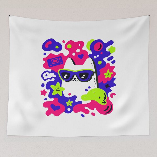 Item preview, Vaporwave Kitty Burst designed and sold by Pixelmancy.