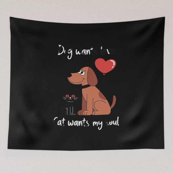 Item preview, Dog Craves Love, Cat Plots My Demise - Pet Lover designed and sold by petrichorsworld.