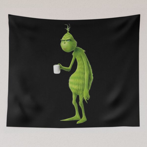Item preview, Grinch Morning Coffee Mood Christmas Sticker designed and sold by Amaya John.