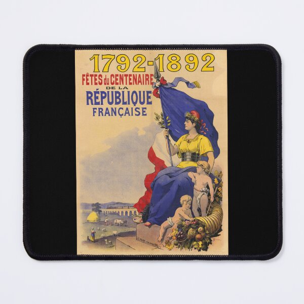 Item preview, Celebrate 100 Years of the French Republic | Art Nouveau Style Poster | Marianne with Tricolor Flag & Olive Branch designed and sold by artofuniverse.