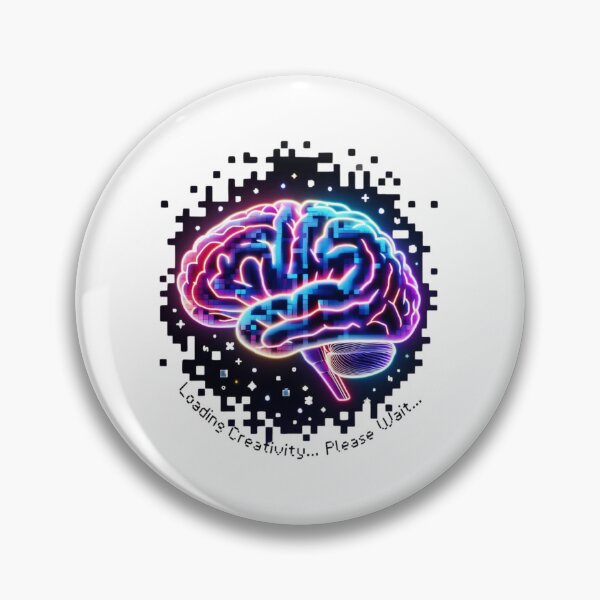 Item preview, Loading Creativity – Retro Pixel Brain Tee designed and sold by EcoArtTees.