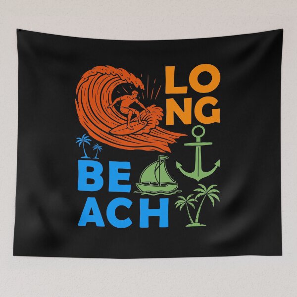 Item preview, Long Beach California Souvenir Men Surfing Long Beach designed and sold by DSWShirts.