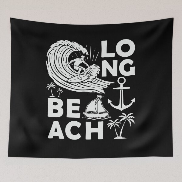 Item preview, Long Beach Souvenir Men Surfing Long Beach California designed and sold by DSWShirts.