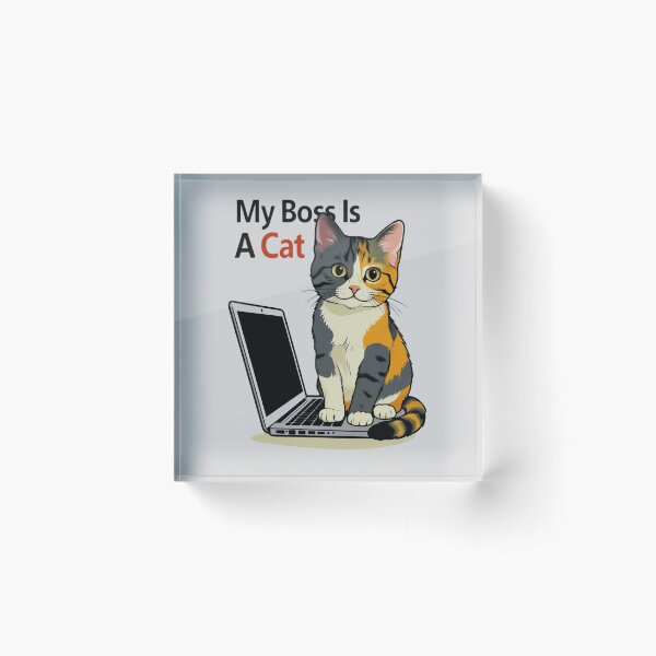 Item preview, My Boss Is A Cat – Funny Work From Home Tee designed and sold by EcoArtTees.