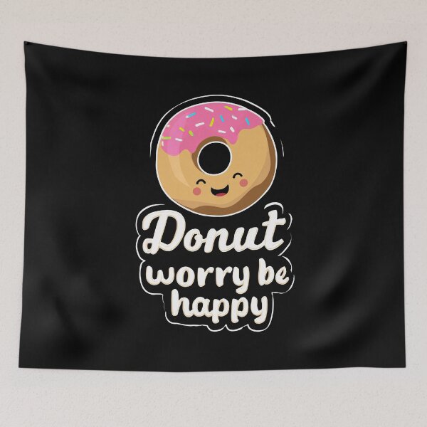 Item preview, Donut Worry Be Happy — Cute Smiling Donut Design designed and sold by SleekLineSketches.