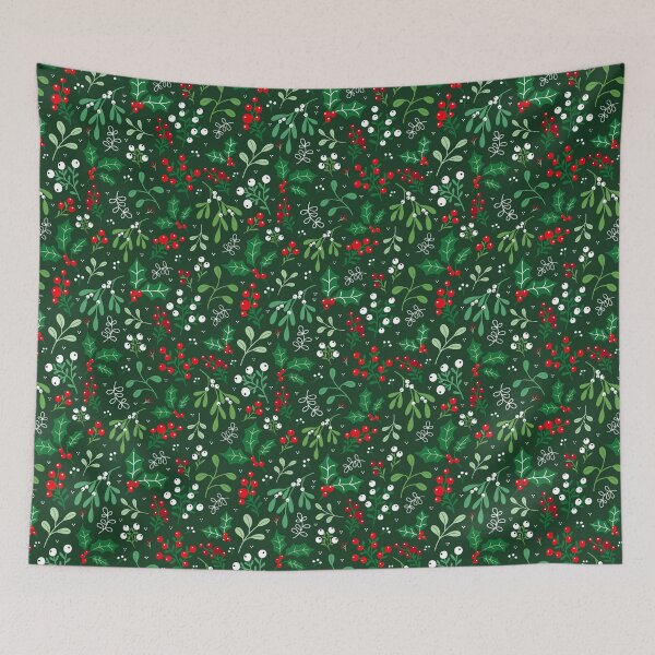 Item preview, Christmas winter festive holiday holly red berries mistletoe  designed and sold by Nicola-Rowe.