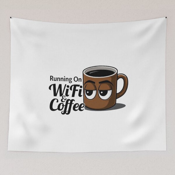 Item preview, Running On WiFi & Coffee – Remote Life Tee designed and sold by EcoArtTees.