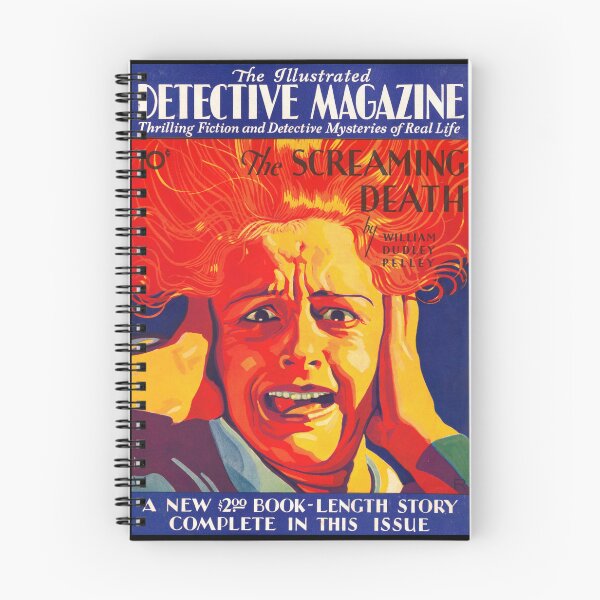 Item preview, Vintage Detective Magazine Poster | The Screaming Death Cover Art | Pulp Fiction Collectible | Bold Colors & Dramatic Style designed and sold by artofuniverse.