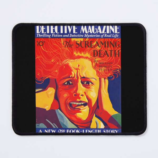 Item preview, Vintage Detective Magazine Poster | The Screaming Death Cover Art | Pulp Fiction Collectible | Bold Colors & Dramatic Style designed and sold by artofuniverse.