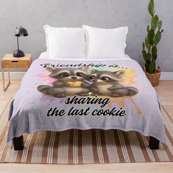 Item preview, Cute Raccoons sharing Friendship over a Cookie designed and sold by Waratah and Wood.