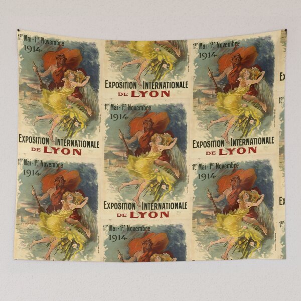 Item preview, Vintage Exposition Poster | 1914 Lyon Art Nouveau | River God & Nature | Colorful Lithograph | Early 20th Century Design designed and sold by artofuniverse.