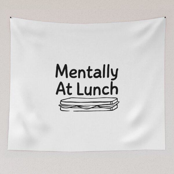 Item preview, Mentally At Lunch – Minimalist Work Humor Tee designed and sold by EcoArtTees.