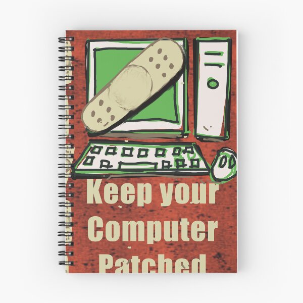 Item preview, Cybersecurity keep your computer patched monitor with sticky plaster designed and sold by empressbat merch.