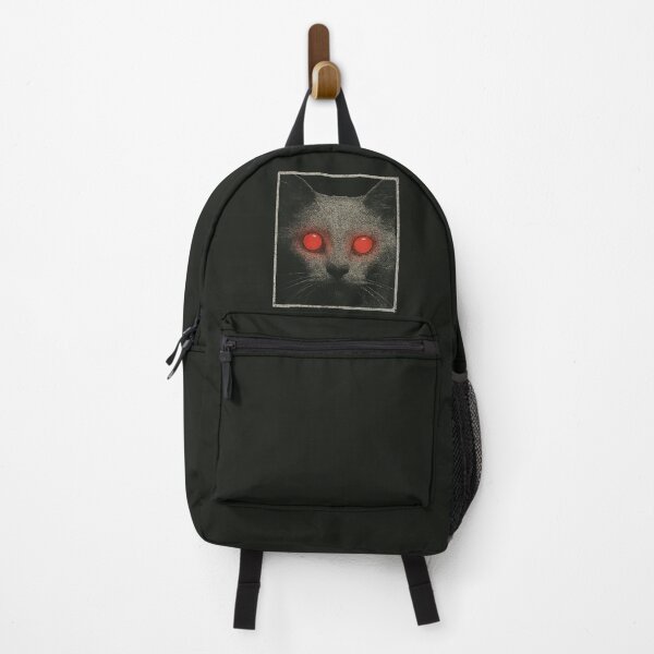 Item preview, Y2K Cyber Goth Cat with Red Glowing Eyes Retro Aesthetic designed and sold by SKADIVIUM.