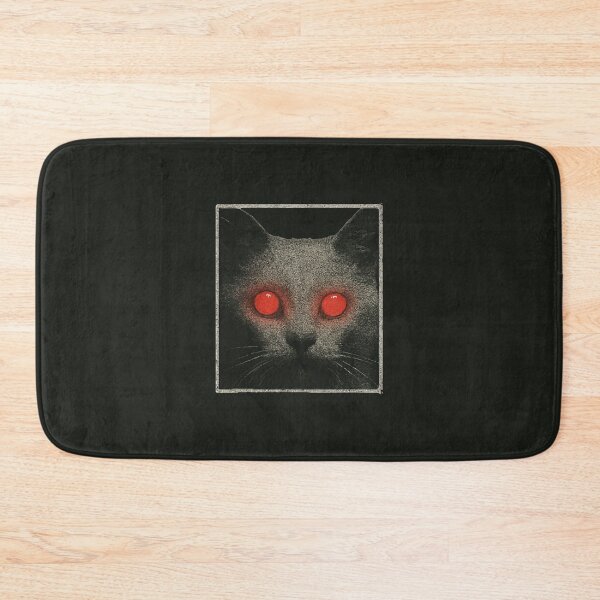 Item preview, Y2K Cyber Goth Cat with Red Glowing Eyes Retro Aesthetic designed and sold by SKADIVIUM.