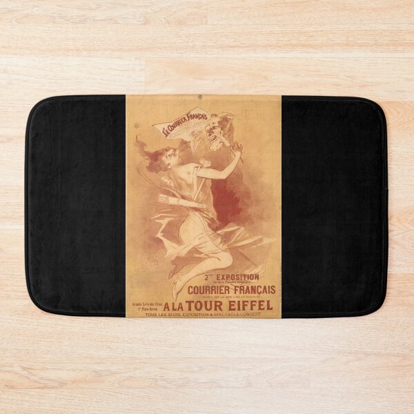 Item preview, Vintage Jules Cheret Poster | Art Nouveau Advertising | Le Courrier Francais Exhibition at Eiffel Tower | 19th Century Print designed and sold by artofuniverse.