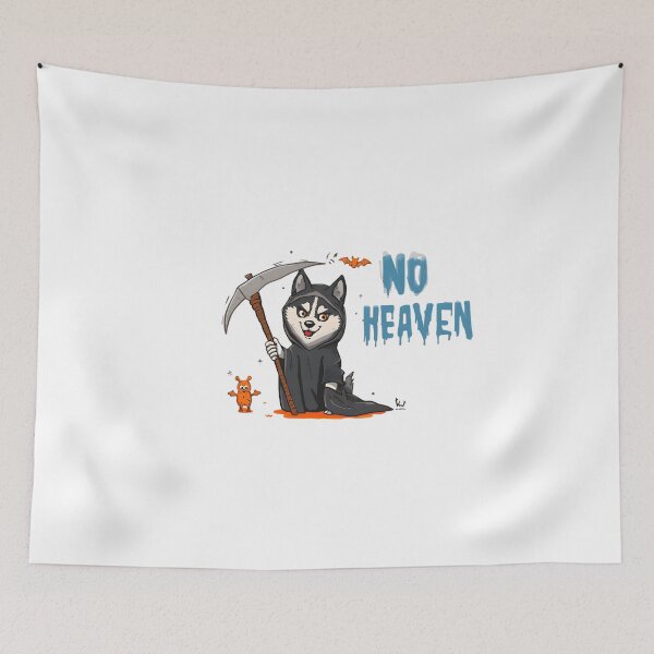 Item preview, No Heaven Dog – Cool Grim Reaper Husky Cartoon Design | Street Art T-Shirt devil dog funnny t-shirt designed and sold by No Heaven.