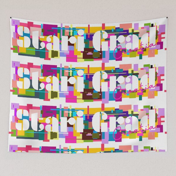 Item preview, Stari Grad, Croatia, Vibrant Abstract City Typography Art designed and sold by Wanderful-roads.