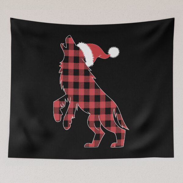 Item preview, Red Plaid Wolf Santa Hat Christmas Wolf Lover designed and sold by Bandikonsalez.
