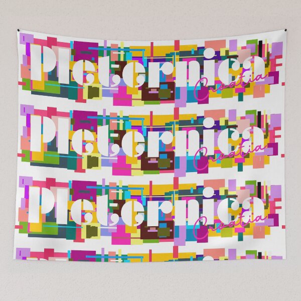 Item preview, Pleternica, Croatia, Vibrant Abstract City Typography Art designed and sold by Wanderful-roads.