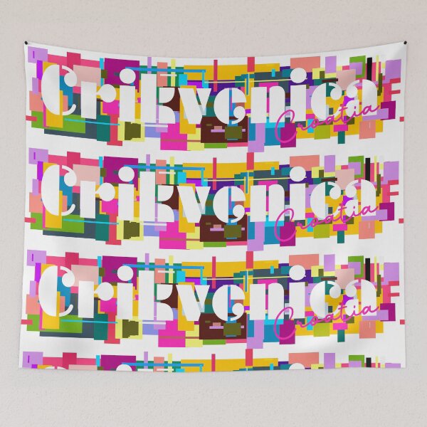 Item preview, Crikvenica, Croatia, Vibrant Abstract City Typography Art designed and sold by Wanderful-roads.
