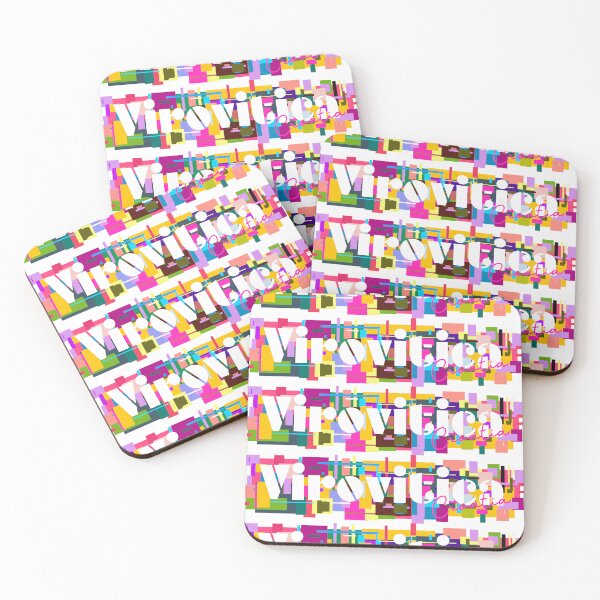 Item preview, Virovitica, Croatia, Vibrant Abstract City Typography Art designed and sold by Wanderful-roads.